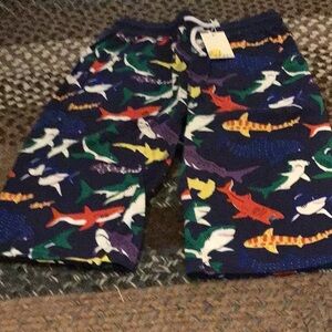 Mini Boden Kids Shark Print Shorts - Multicolor